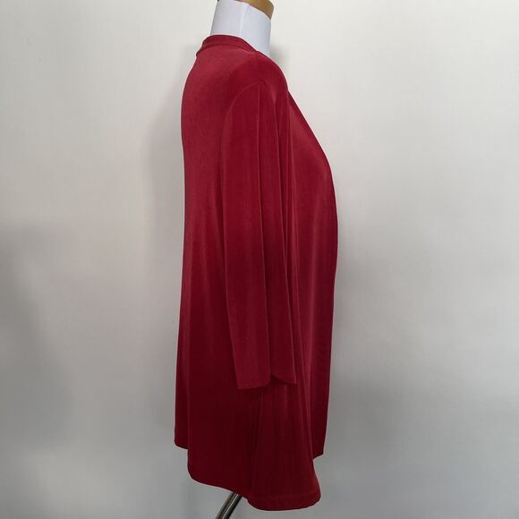 Chico's Travelers Women's Cardigan Top Open-Front 3 X-Large 16 Red 3/4 Sleeves - Picture 6 of 9